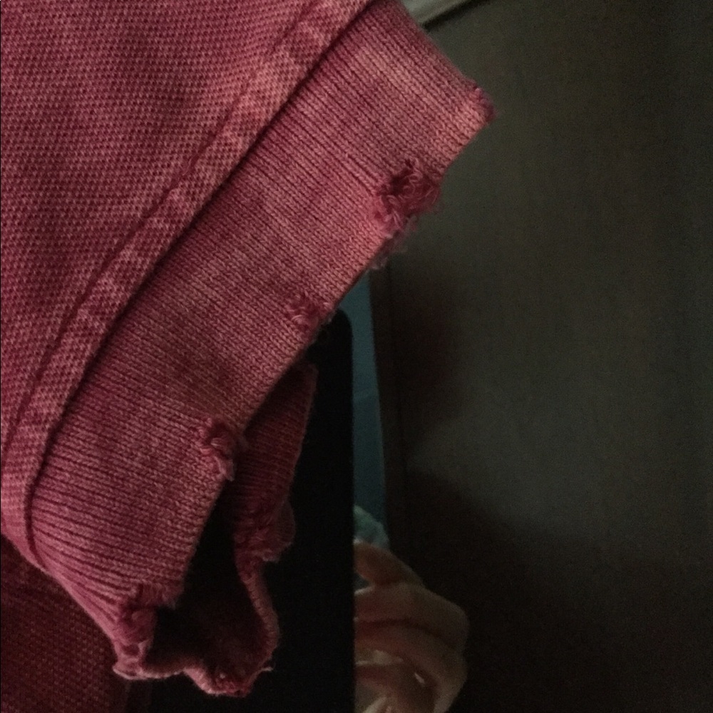 One World, Raspberry Distressed Polo, Sz S - Picture 3 of 5